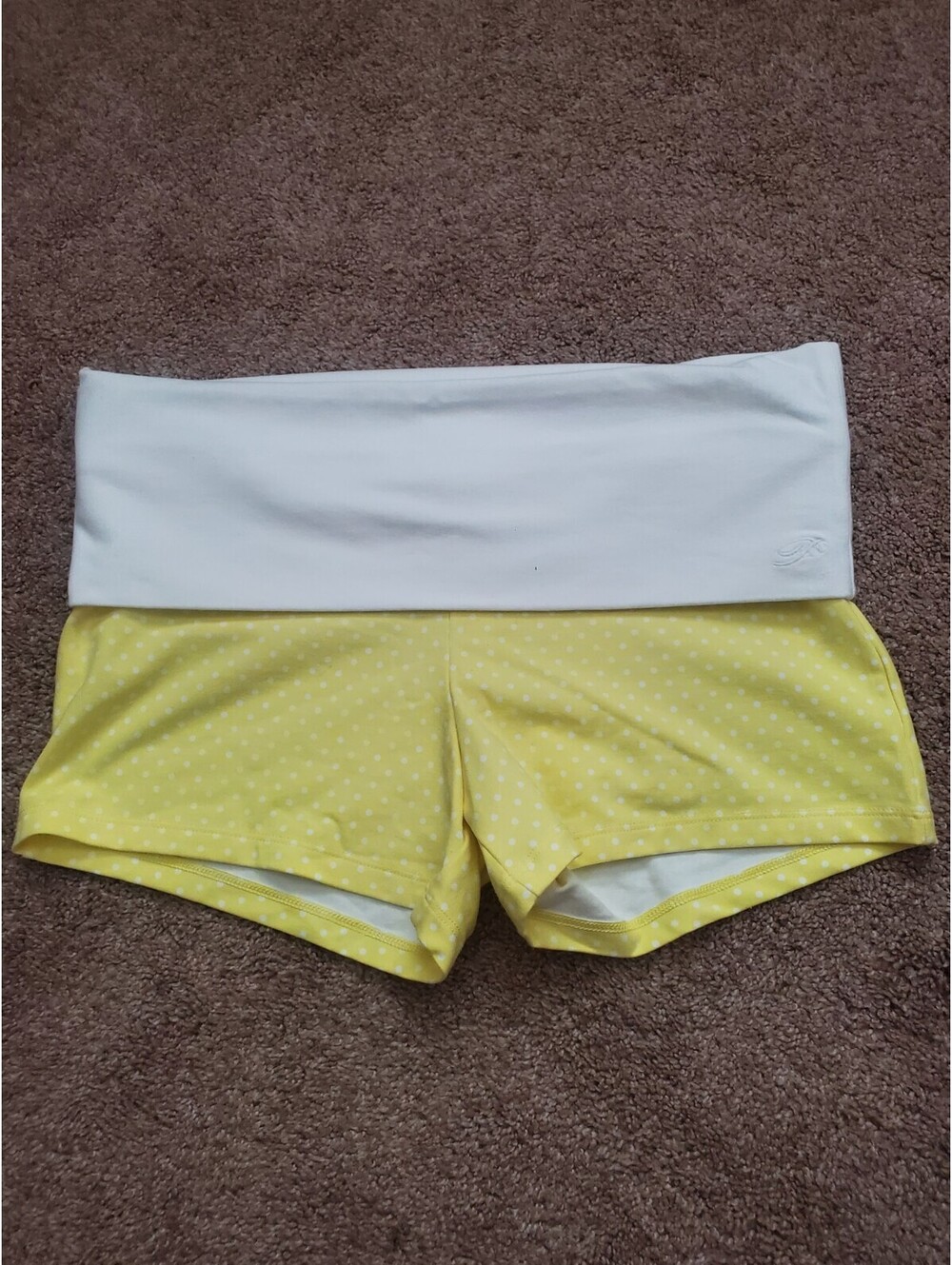 Victorias Secret PINK x Frankies Bikinis Polka Dot Foldover Yoga Shorts Cotton M